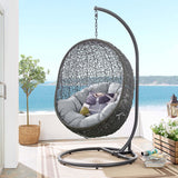 Terrace Egg Shape Hammock Chair With Hanging Kits & Stand - In Multicolor Cushions