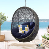 Terrace Egg Shape Hammock Chair With Hanging Kits & Stand - In Multicolor Cushions