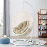 Terrace Egg Shape Hammock Chair With Hanging Kits & Stand - In Multicolor Cushions