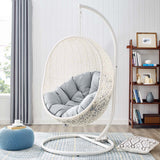 Terrace Egg Shape Hammock Chair With Hanging Kits & Stand - In Multicolor Cushions