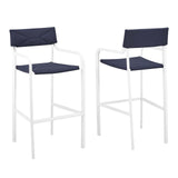 Raleigh Outdoor Patio Aluminum Bar Stool Set of 2