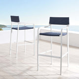 Raleigh Outdoor Patio Aluminum Bar Stool Set of 2