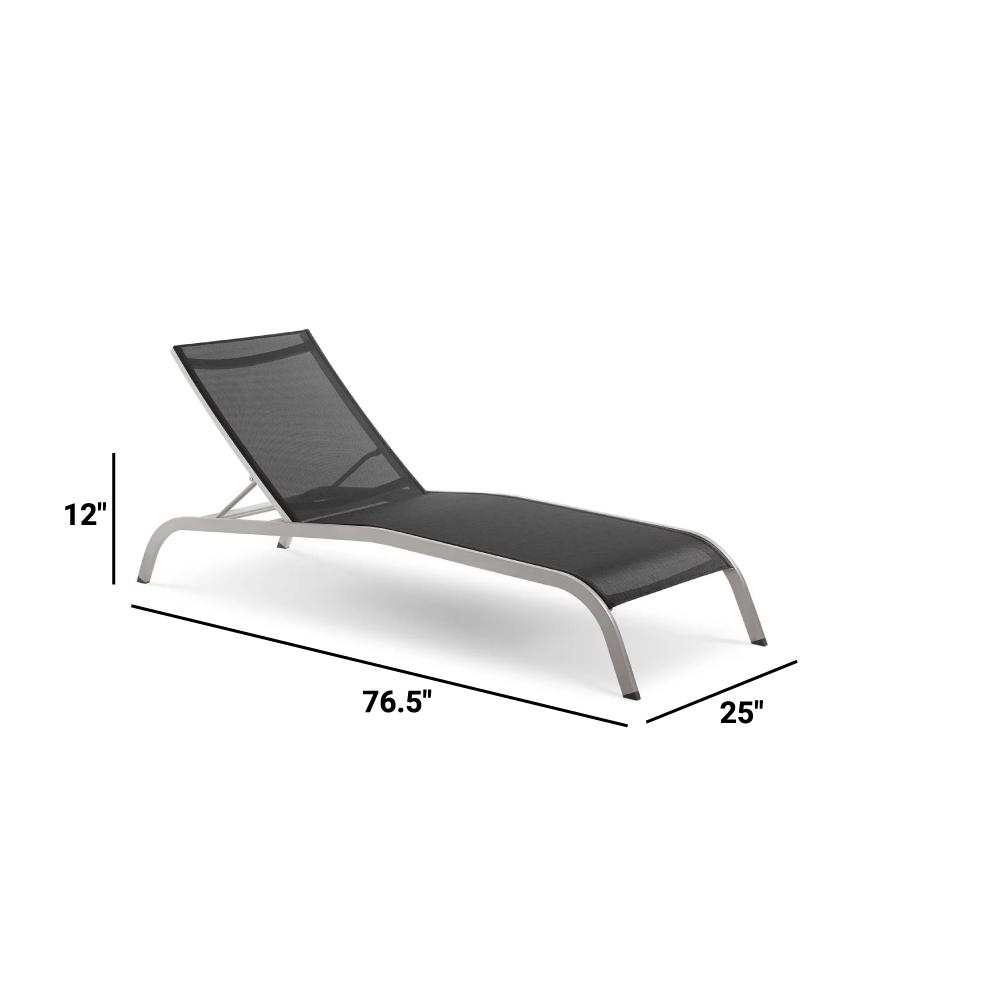 Savannah Outdoor Patio Mesh Chaise Lounge Set of 2