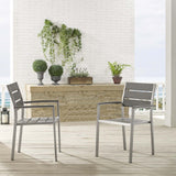 Shore Outdoor Patio Aluminum Dining Armchair Set of 2