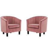 Prospect Channel Tufted Performance Velvet Armchair Set of 2