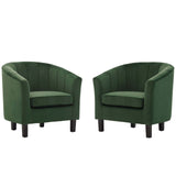 Prospect Channel Tufted Performance Velvet Armchair Set of 2