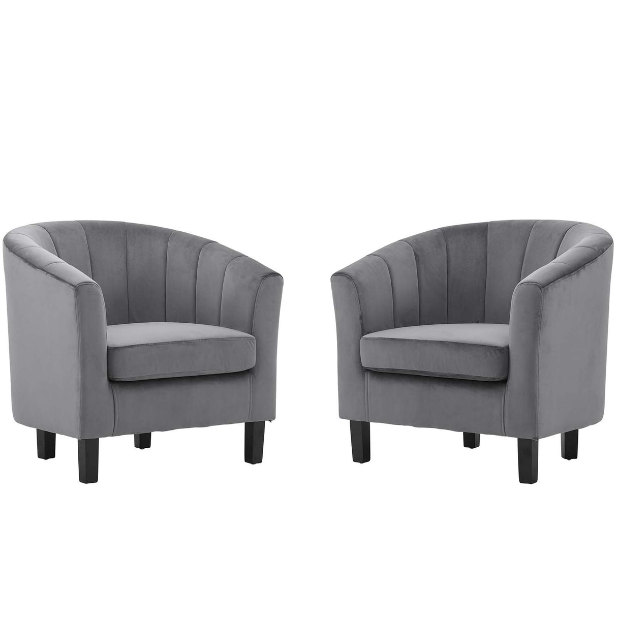 Prospect Channel Tufted Performance Velvet Armchair Set of 2