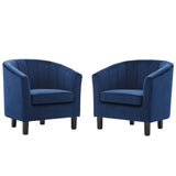 Prospect Channel Tufted Performance Velvet Armchair Set of 2