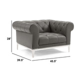 Idyll Tufted Upholstered Leather Armchair Set of 2