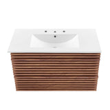 Rosie 36 Inch Floating / Wall Mounted Bathroom Vanity With Single Ceramic Sink Top & 2 Drawers