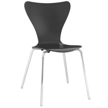 Modern Ernie Dining Side Chair - Armless Lounge Chair - Walnut