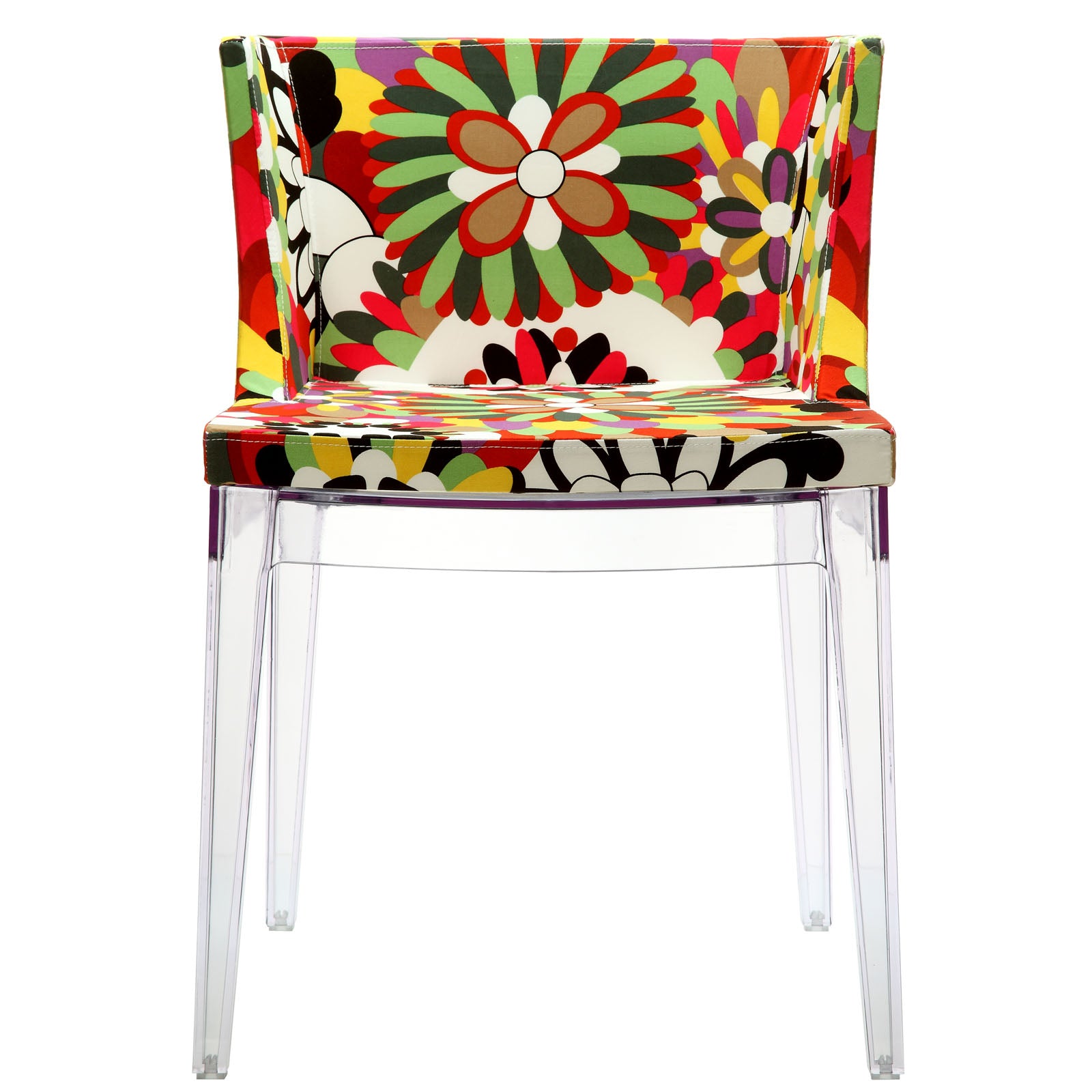 Vintage Flower Kitchen And Dining Side Chair - Fabric Dining Chair In Clear