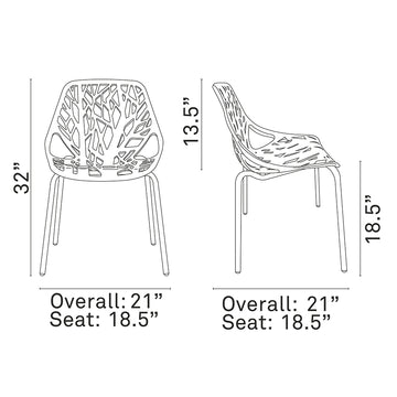 Stencil Stackable Dining Room Chair Set - Garden Coffee Conversation Chair