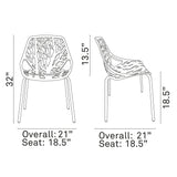 Stencil Stackable Dining Room Chair Set - Garden Coffee Conversation Chair - BUILDMYPLACE