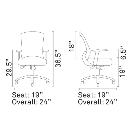 Pulse Mesh Ergonomic Faux Leather Office Chair with Height Adjustable - For Desk Table - BUILDMYPLACE