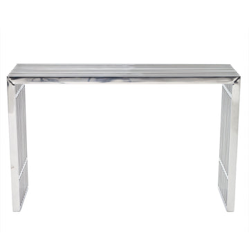 Gridiron Tubular Stainless Steel Console Table Radial Shape, Table In 29 Inch Height