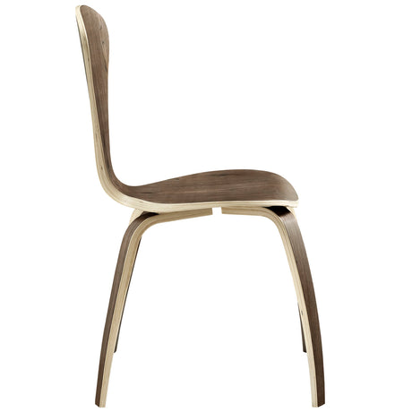 Vortex Kitchen And Dining Chair Set - Modern Restaurant Dining Chair - Dark Walnut - BUILDMYPLACE