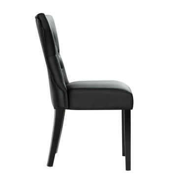 Silhouette Living Room Dining Vinyl Side Chair - Softly Tapered Back Dining Chair