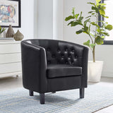 Modern Armchair In Faux Leather - Prospect Upholstered Wood Frame Chair - 1 Set