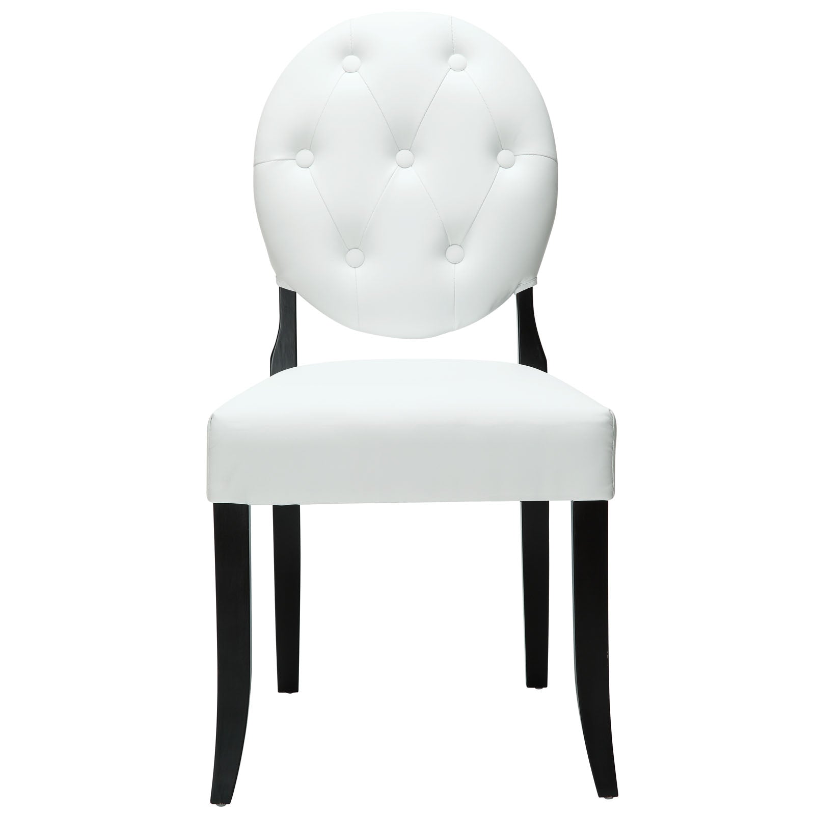 Button Tufted Vinyl Dining Chairs - 1 - Set - Armless Dining Room Chairs
