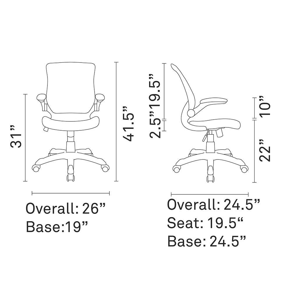 Veer Mesh Office Chair - Armrests Support, Rotational Wheel - For Computer Desk - BUILDMYPLACE