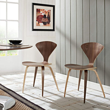 Vortex Kitchen And Dining Chair Set - Modern Restaurant Dining Chair - Dark Walnut - BUILDMYPLACE