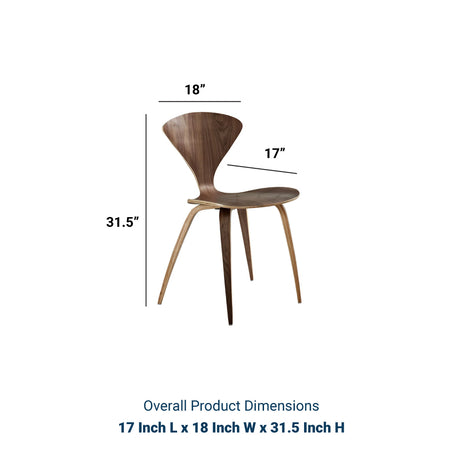Vortex Kitchen And Dining Chair Set - Modern Restaurant Dining Chair - Dark Walnut - BUILDMYPLACE