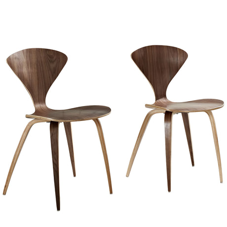 Vortex Kitchen And Dining Chair Set - Modern Restaurant Dining Chair - Dark Walnut - BUILDMYPLACE