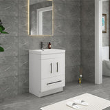 Everest Freestanding Bathroom Vanity with Acrylic Sink, Doors & Drawers