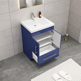 Everest Freestanding Bathroom Vanity with Acrylic Sink, Doors & Drawers