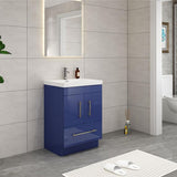 Everest Freestanding Bathroom Vanity with Acrylic Sink, Doors & Drawers