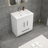 Everest Freestanding Bathroom Vanity with Acrylic Sink, Doors & Drawers