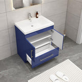 Everest Freestanding Bathroom Vanity with Acrylic Sink, Doors & Drawers