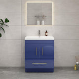 Everest Freestanding Bathroom Vanity with Acrylic Sink, Doors & Drawers