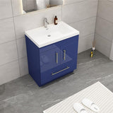 Everest Freestanding Bathroom Vanity with Acrylic Sink, Doors & Drawers