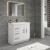 Everest Freestanding Bathroom Vanity with Acrylic Sink, Doors & Drawers