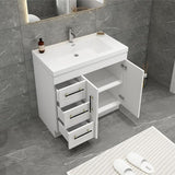 Everest Freestanding Bathroom Vanity with Acrylic Sink, Doors & Drawers