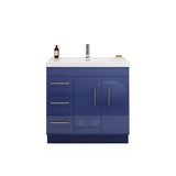 Everest Freestanding Bathroom Vanity with Acrylic Sink, Doors & Drawers