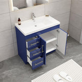 Everest Freestanding Bathroom Vanity with Acrylic Sink, Doors & Drawers