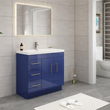 Everest Freestanding Bathroom Vanity with Acrylic Sink, Doors & Drawers