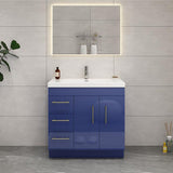 Everest Freestanding Bathroom Vanity with Acrylic Sink, Doors & Drawers