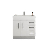 Everest Freestanding Bathroom Vanity with Acrylic Sink, Doors & Drawers