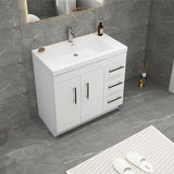 Everest Freestanding Bathroom Vanity with Acrylic Sink, Doors & Drawers