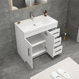 Everest Freestanding Bathroom Vanity with Acrylic Sink, Doors & Drawers