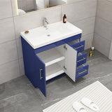 Everest Freestanding Bathroom Vanity with Acrylic Sink, Doors & Drawers