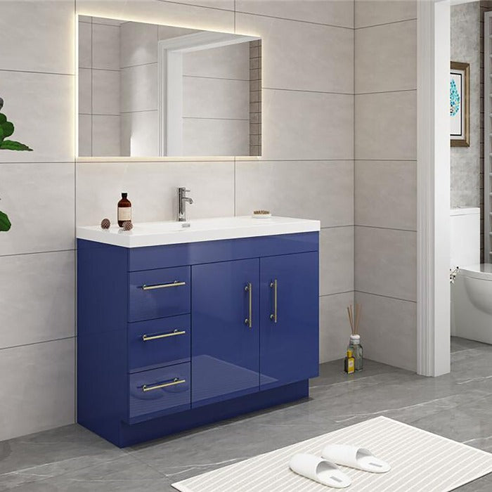 Everest Freestanding Bathroom Vanity with Acrylic Sink, Doors & Drawers