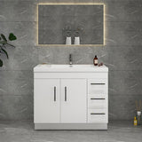 Everest Freestanding Bathroom Vanity with Acrylic Sink, Doors & Drawers