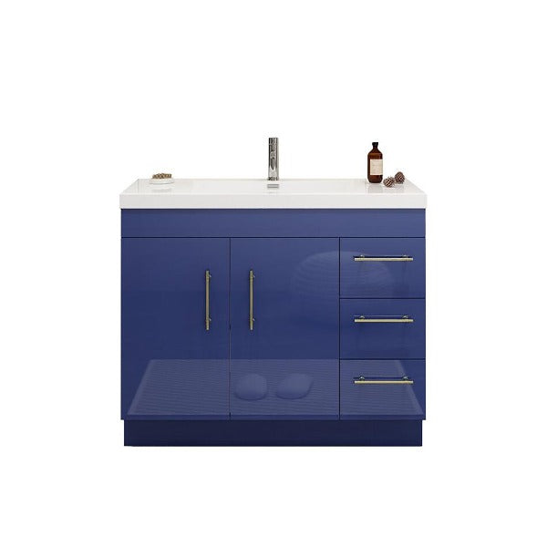 Everest Freestanding Bathroom Vanity with Acrylic Sink, Doors & Drawers