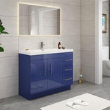 Everest Freestanding Bathroom Vanity with Acrylic Sink, Doors & Drawers