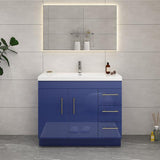 Everest Freestanding Bathroom Vanity with Acrylic Sink, Doors & Drawers